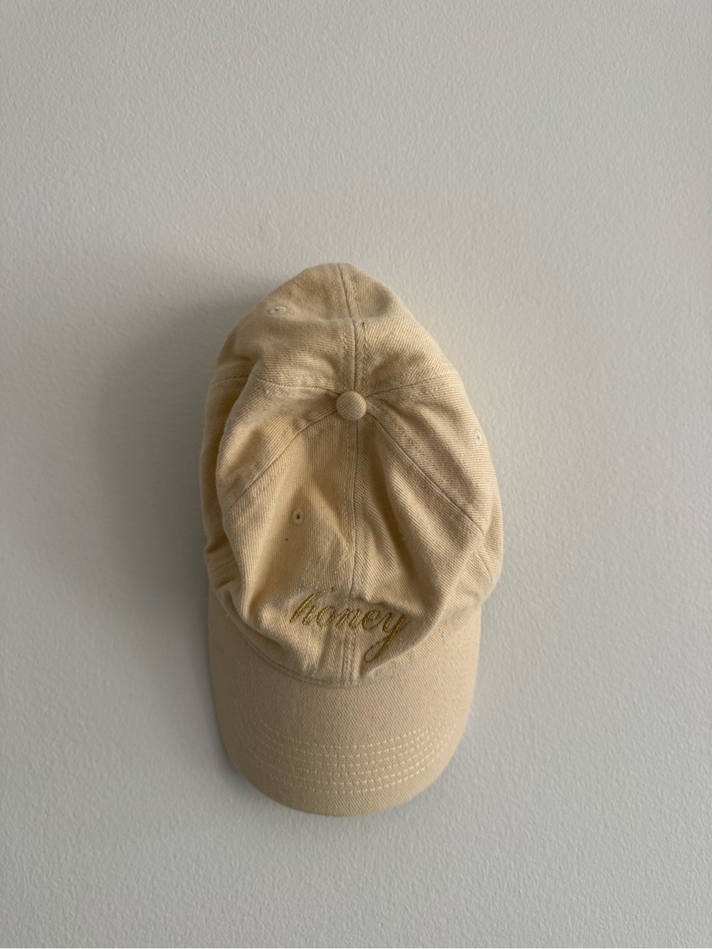 Brandy Melville Beige 'honey' Embroidered Baseball Cap
